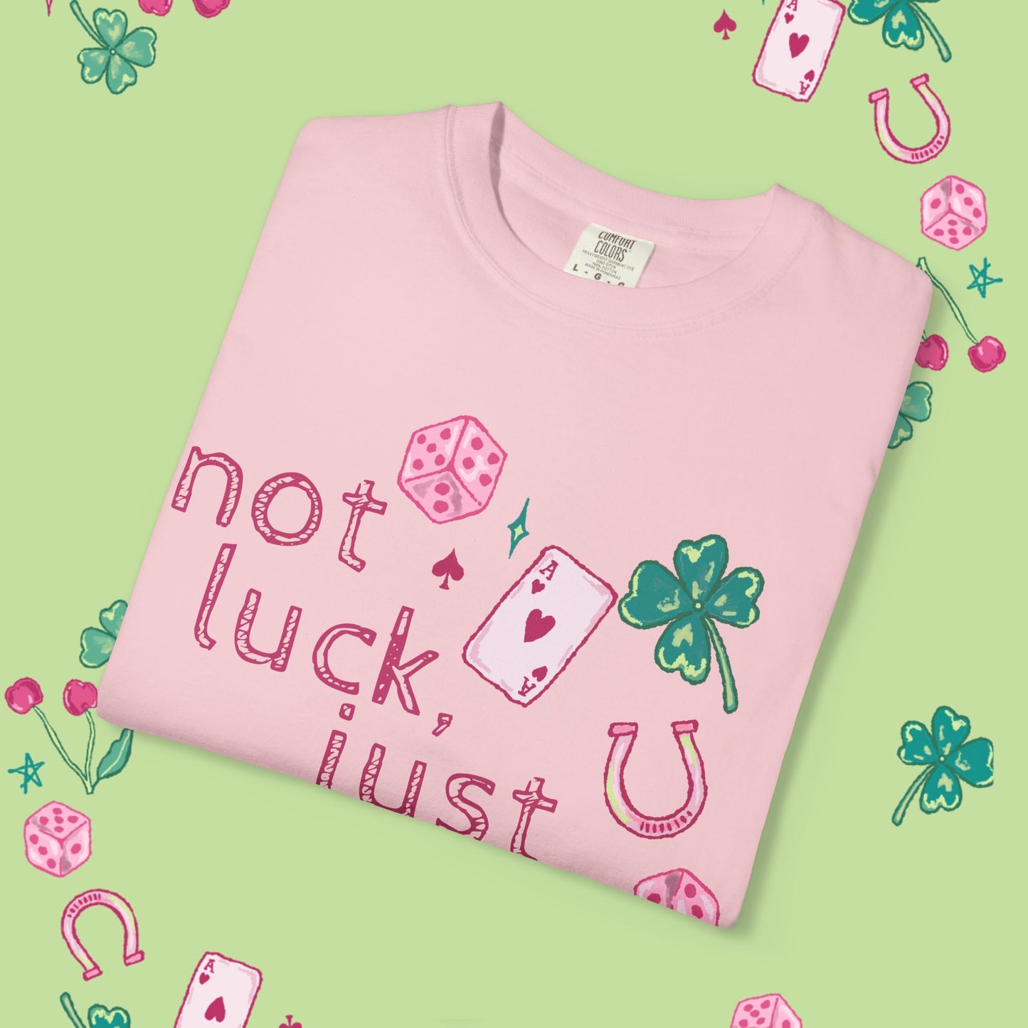 Not Luck, Just God T-Shirt — Christian Faith Graphic Tee with Lucky Symbols