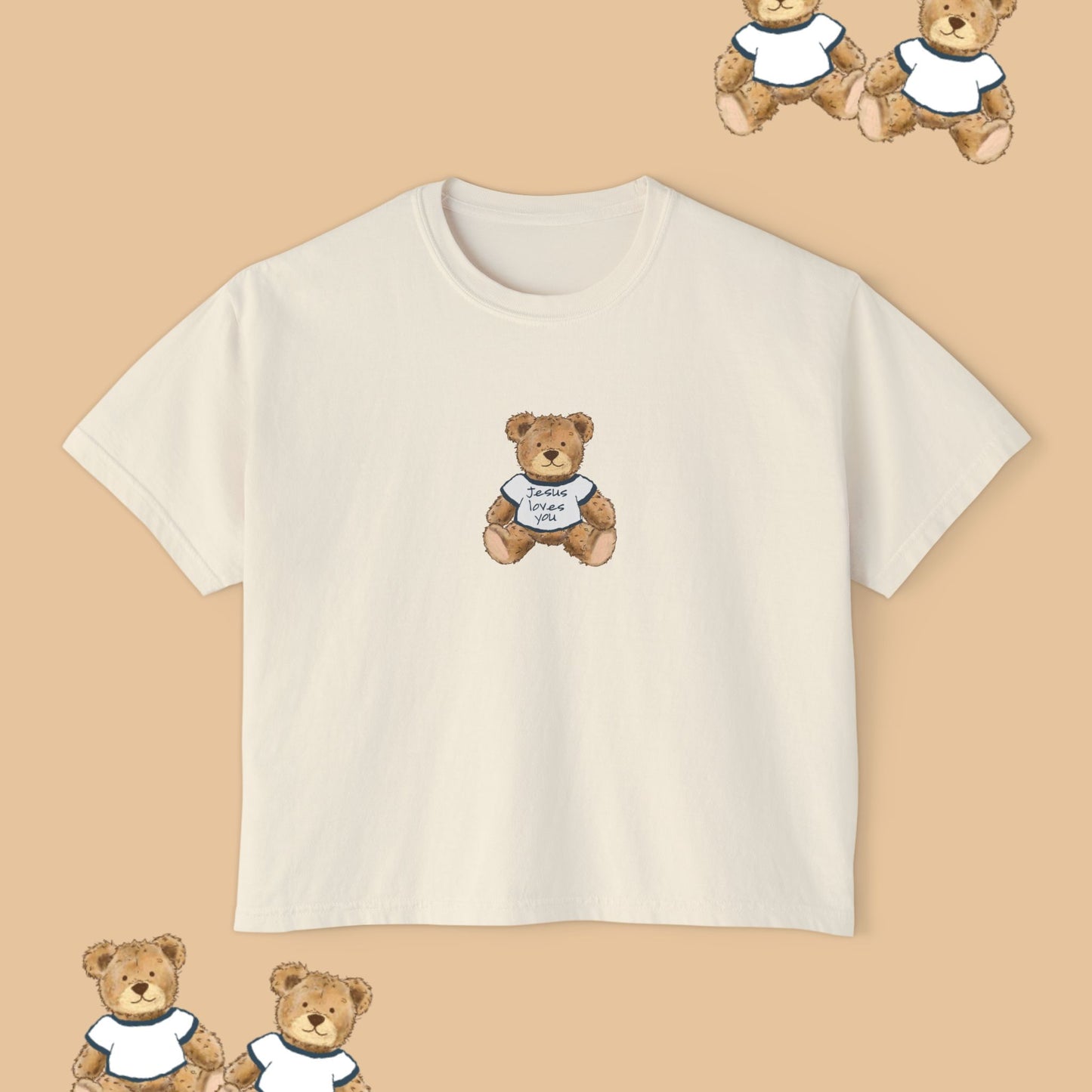 Jesus Loves You Teddy Bear Boxy Tee