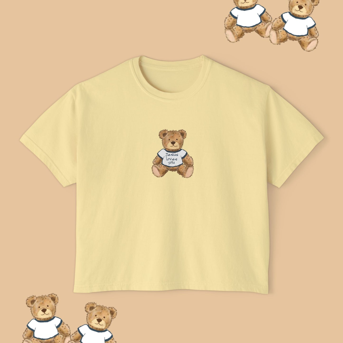 Jesus Loves You Teddy Bear Boxy Tee