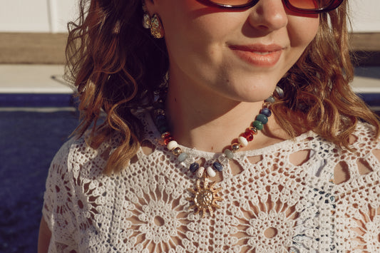 TRENDING HANDMADE CHUNKY BEADED CHARM NECKLACE | 80N92451: B