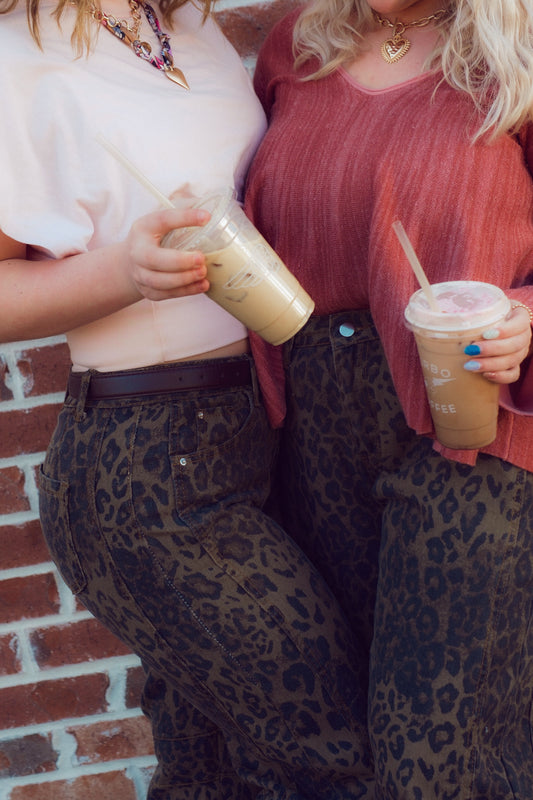 Savannah Leopard Barrel Jeans