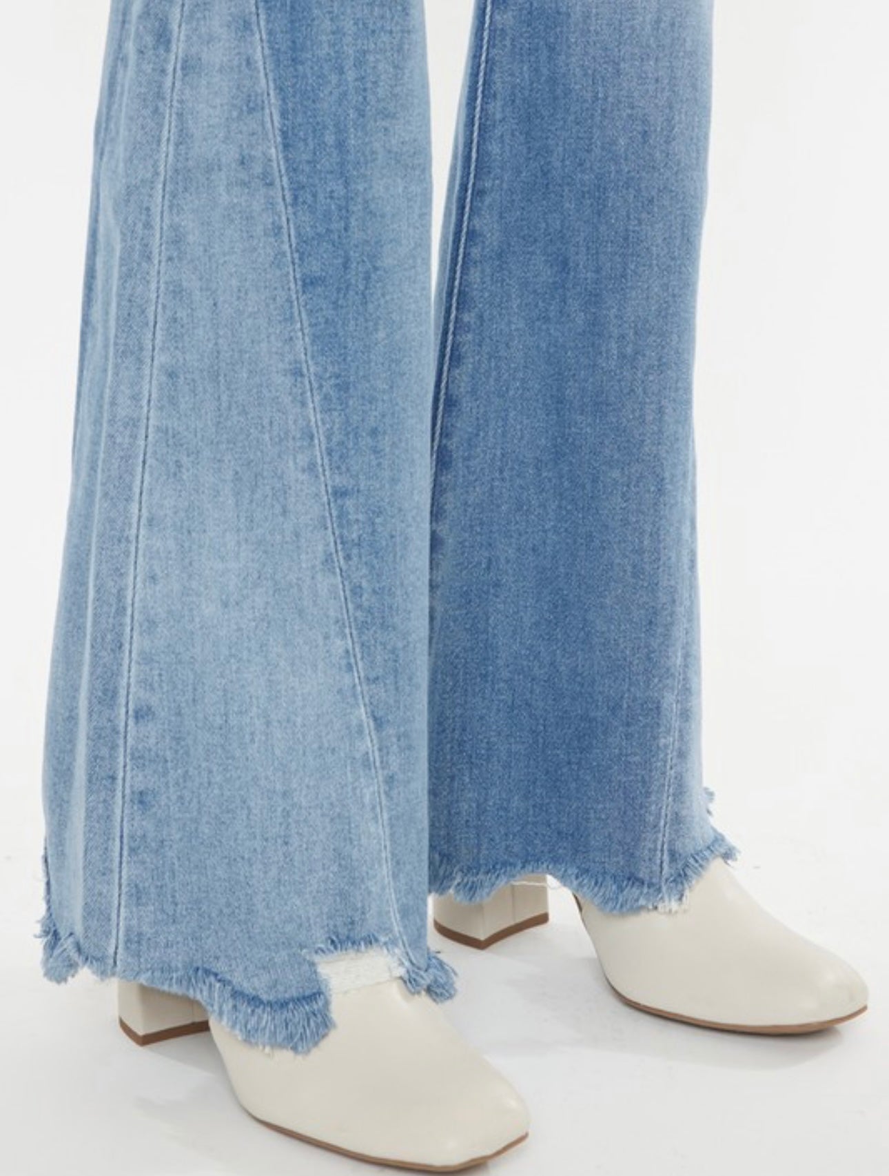 Mid Rise Raw Hem Flare KanCan Jeans