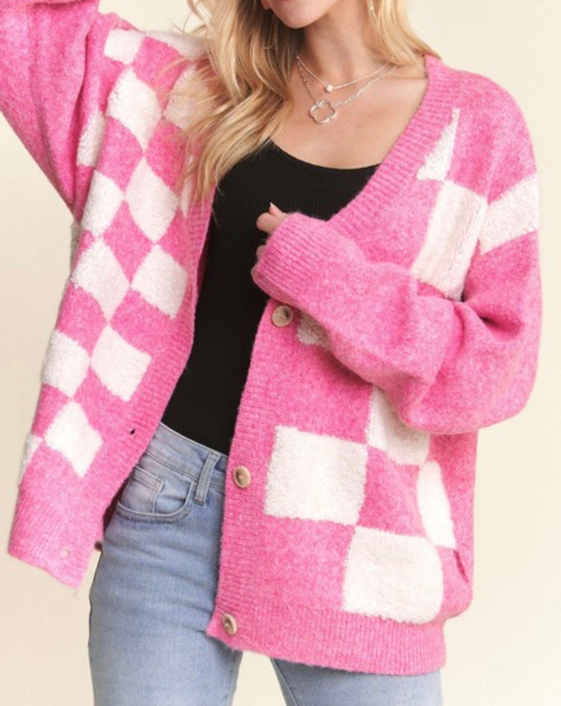 Samantha Checker Cardigan