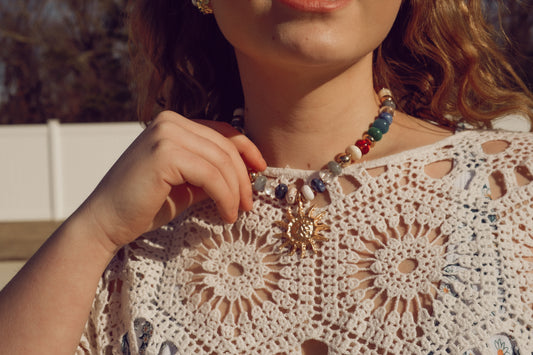 TRENDING HANDMADE CHUNKY BEADED CHARM NECKLACE | 80N92451: B