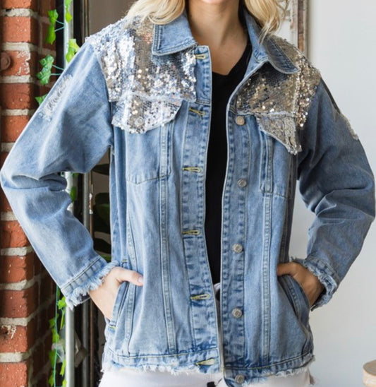 Stella Sequin Denim Jacket